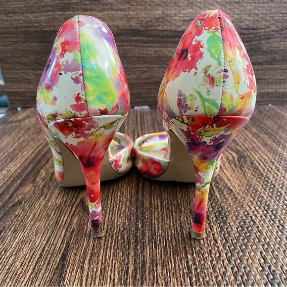 Elle Floral peep toe high heels - Picture 3 of 6